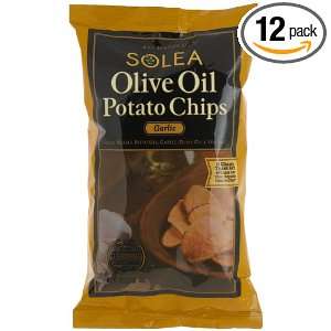 Good Health Solea Olive Oil Potato Chips Garlic, 5 Ounce Bag (Pack of 