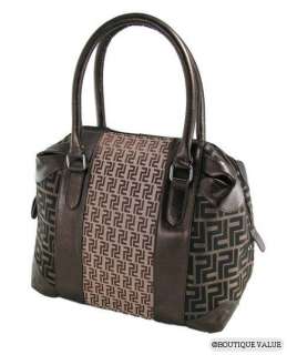 Designer Inspired Brown Satchel Tote Handbag Purse NEW  