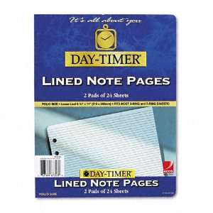 Day Timer Products   Day Timer   Lined Notes for Looseleaf Planners, 8 