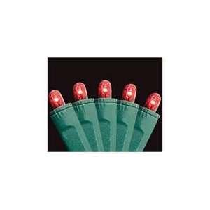  Set of 90 Red Micro Christmas Lights With Green Wire   8 