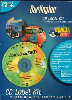 NEW Burlington CD Label Kit with Software & Applicator  