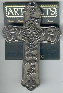 Large Renaissance Pewter Cross Pin by JJ   Gift Boxed  