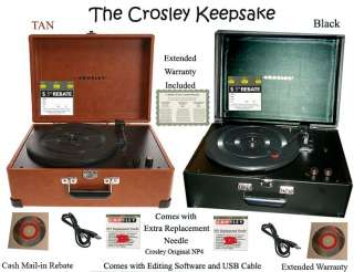 Crosley CR249 Keepsake Record Player Free Extra Needle  