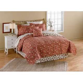   12pc Rebecca Floral Rose Quilt Bed Set Reversible KING Burgundy  