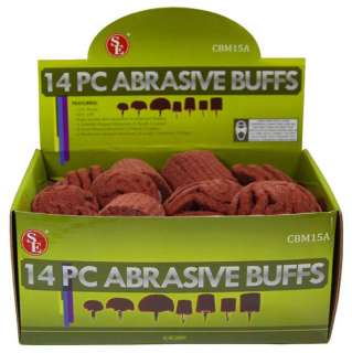 Lot 14 pc Abrasive Buffs High Quality Red Aluminum Oxide 240 Grit 