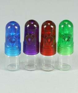 10) snuff rockets bullets acrlic and glass snorter  
