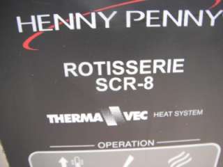 Henny Penny SCR 8 Chicken Rotisserie Oven Electric Double Stack 