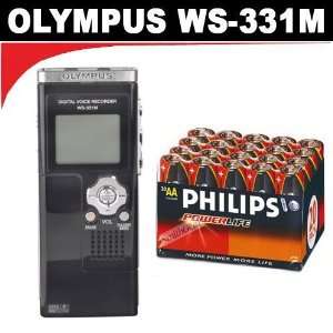 WS 331M Digital Voice Recorder and WMA Music Player + 20 Pack Philips 