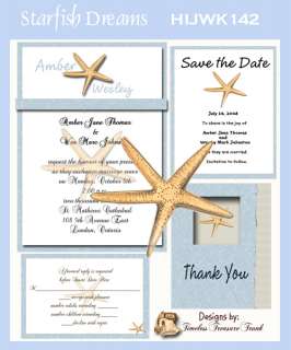 Delux Starfish Wedding Invitation Kit on CD  