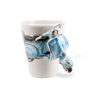 Vespa Blue Handmade Coffee Mug (10cm x 8cm)