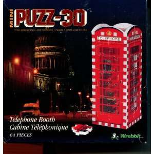  3d Puzzle Telephone Booth 64 Pieces. Toys & Games
