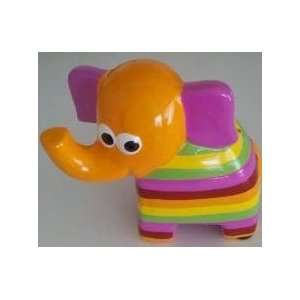  Ceramic Multi Colored Elephant Coin and Money Bank with 