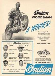 1956 Indian Woodsman 500 Scrambler Motorcycle Original Ad  