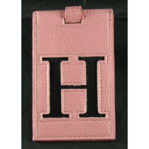 Ganz Initial Suitcase Luggage Bag Tag Address Travel H Pink Black NEW