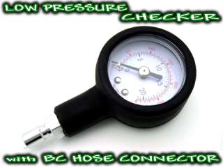 Low Pressure Checker BC Hose Connector PSI Gauge  