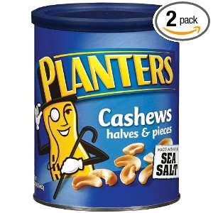 Planters Low Salt Cashew Halves and Pieces, 16 Ounce (Pack of 2 