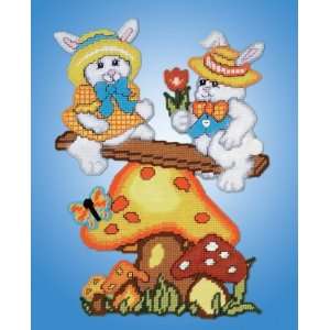 Bunny Seesaw Plastic Canvas Kit Arts, Crafts & Sewing