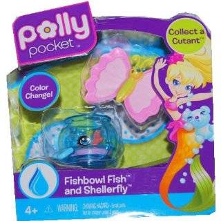 Polly Pocket Splashtopia World Fishbowl Fish and Shellerfly Figures