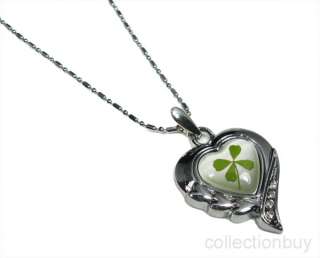 Lucky Irish Four Leaf Clover Heart Necklace Jewelry#2  