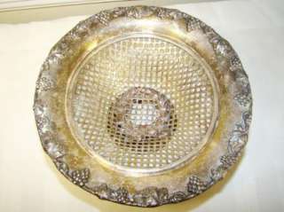 Sheffield Grapevine Mesh Silverplate Compote Fruit Bowl  