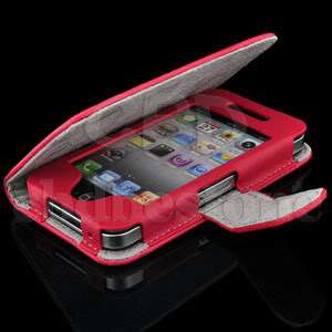 Red Premium Little Witch Wallet Design Leather Case for Apple iPhone 4 