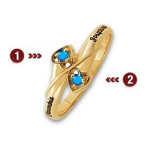  Delightful Hearts Promise Ring/14kt yellow gold Jewelry