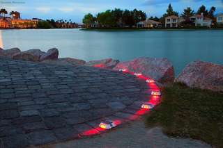 Solar Power Red LED Road, Path, Dock, Stair Light  