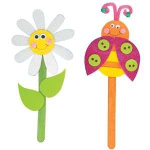     Makes 2 Daisies/Ladybugs Puppets On A Stick Arts, Crafts & Sewing
