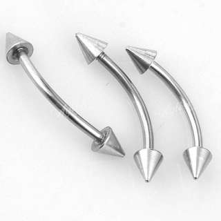 10x Stainless Steel Spike Body Piercing Eyebrow Ring 16g Barbell 