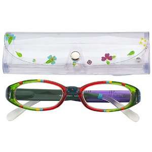   VisAcuity hand painted reading glasses & case +1.50 