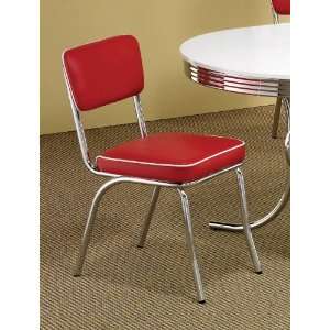   Cleveland Red Retro Style Side Dining Chair   Set of 2