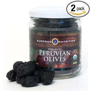 Sunfood Peruvian Olives (sun dried, raw, certified organic), 10 Ounce 