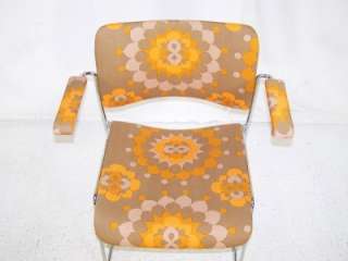   chrome swedish retro fabric David rowland desk office arm chair  