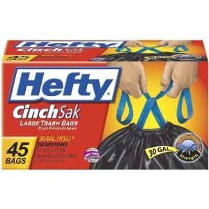  Hefty Cinch Sak Trash Bags, 45 ct, 30 gallon 2 pack 