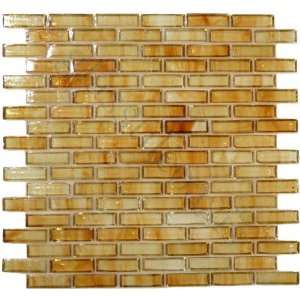  Gold Uniform Brick Gold 5/8 x 2 Brick Glossy Glass Tile 