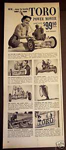 1949 TORO Power rotory Lawn Mower vintage print ad  