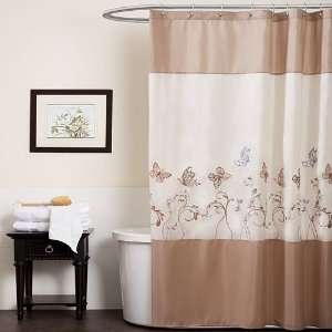  Decor Butterfly Dreams Shower Curtain, Beige/Taupe
