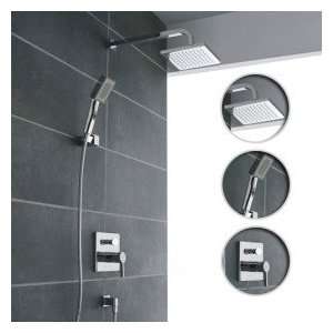   Wall Mount Contemporary Chrome Shower Faucet Set