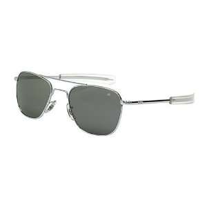   American Optical Original Pilot Sunglasses Silver 55mm Bayonet Temples