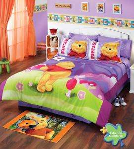 Kids Disney Winnie The Pooh Comforter Bedding Set Twin  