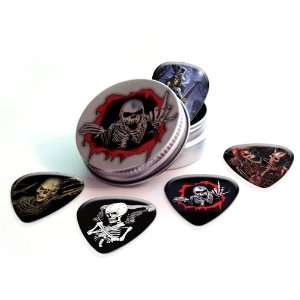  Skeletons Premium Guitar Picks x 5 With Tin Musical Instruments