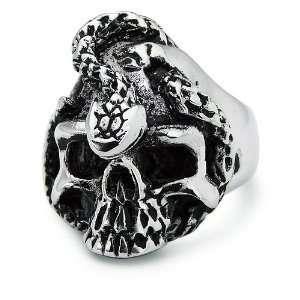  Skull Snake Stainless Steel Ring   Size 11 West Coast 