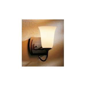   Simple Lines 1 Light Wall Sconce in Natural Iron with Soft Amber glass