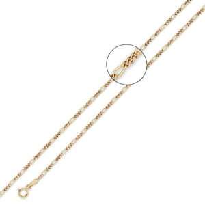  14K Solid Yellow Gold Figaro Chain Necklace 2mm (5/64 in 