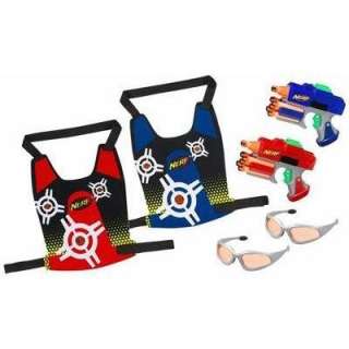includes 2 scoring vests 2 vision goggles 2 blasters 12 darts ages 8 