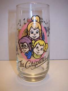 Vintage 1985 Chipmunks CHIPETTES Drinking Glass COOL  