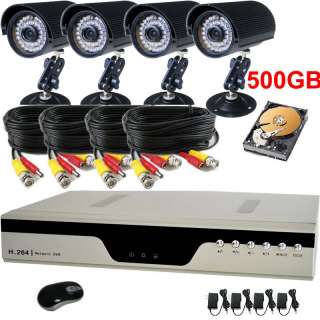 4CH H.264 Network DVR System SONY Color CCD Security Camera Kit with 