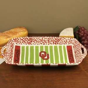   Crimson White Ceramic Stadium Tray 