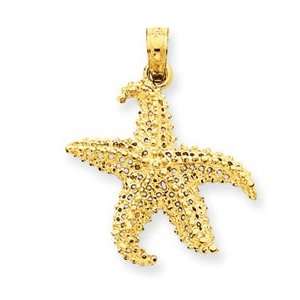  14k Polished Open Backed Starfish Pendant Jewelry