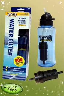 Sawyer Sport Water Filter Bottle 0.1 Micron Purification Emergency 